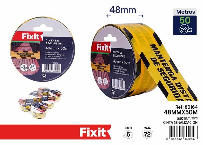 Cinta especializada, 48 mm, 50 m, colores amarillo y negro, ref. SJ80164