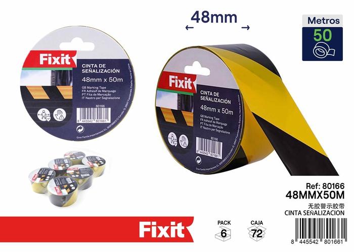 Cinta especializada, 48 mm, 50 m, colores amarillo y negro, ref. SJ80166