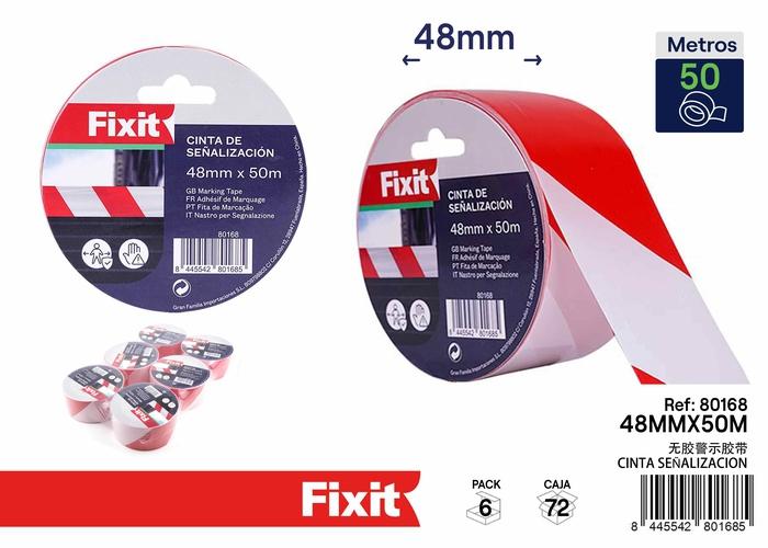 Cinta especializada, 48 mm, 50 m, colores rojo y blanco, ref. SJ80168