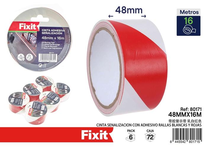 Cinta especializada, 48 mm, 16 m, colores rojo y blanco