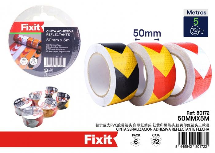 Cinta especializada, 50 mm, 5 m, colores amarillo, rojo, negro y blanco