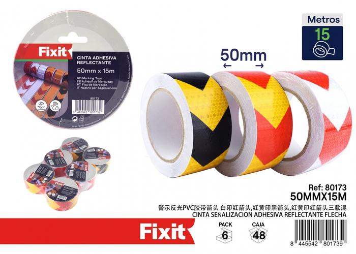Cinta especializada, 50 mm, 15 m, colores amarillo, rojo, negro y blanco