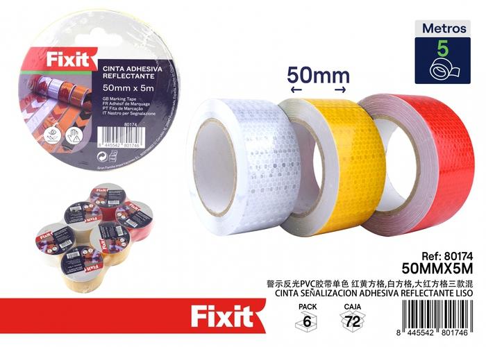 Cinta especializada, 50 mm, 5 m, colores amarillo, rojo y blanco