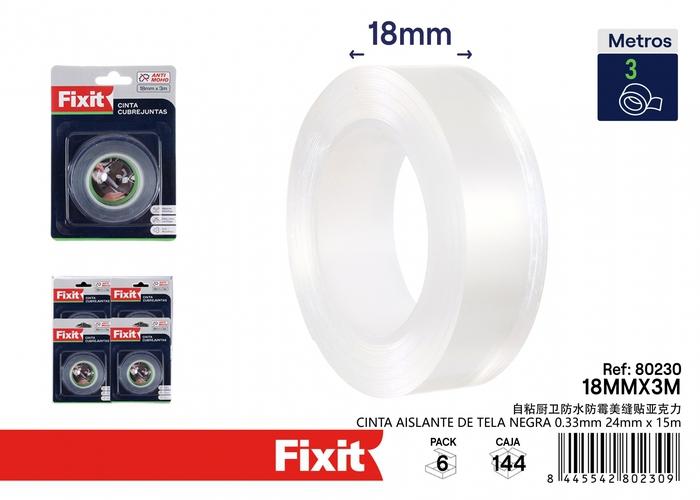 Cinta acrílica, 0,5 mm, 18 mm, 3 m