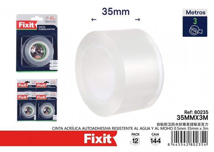 Cinta acrílica, 0,5 mm, 35 mm, 3 m