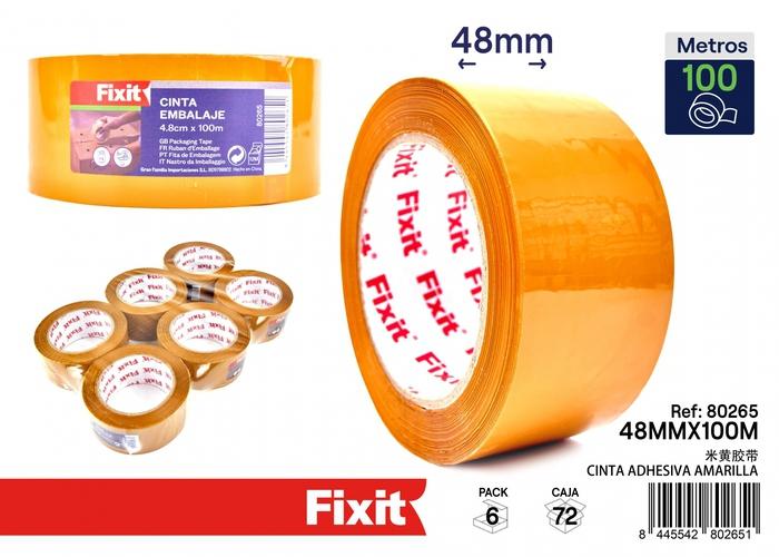 Cinta de uso general, 4,8 × 100 m, 100 m, color amarillo