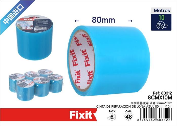 Cinta de reparación, 80 mm, 10 m, color azul