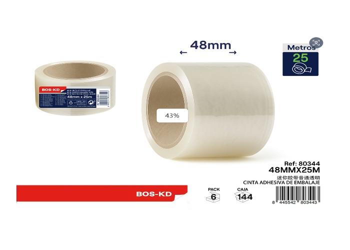 Cinta de uso general, 48 × 25 m, 25 m, color transparente