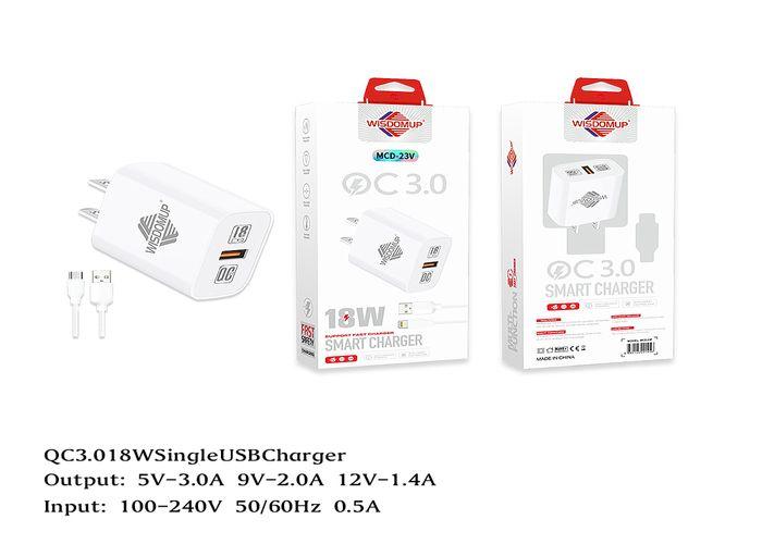 Cargador, modelo QC3, 18 W, modelo MCD-23V